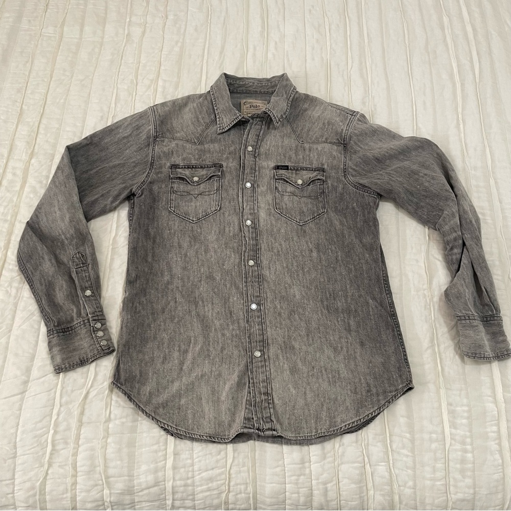 Polo by Ralph Lauren Gray Casual Button Down Shirt